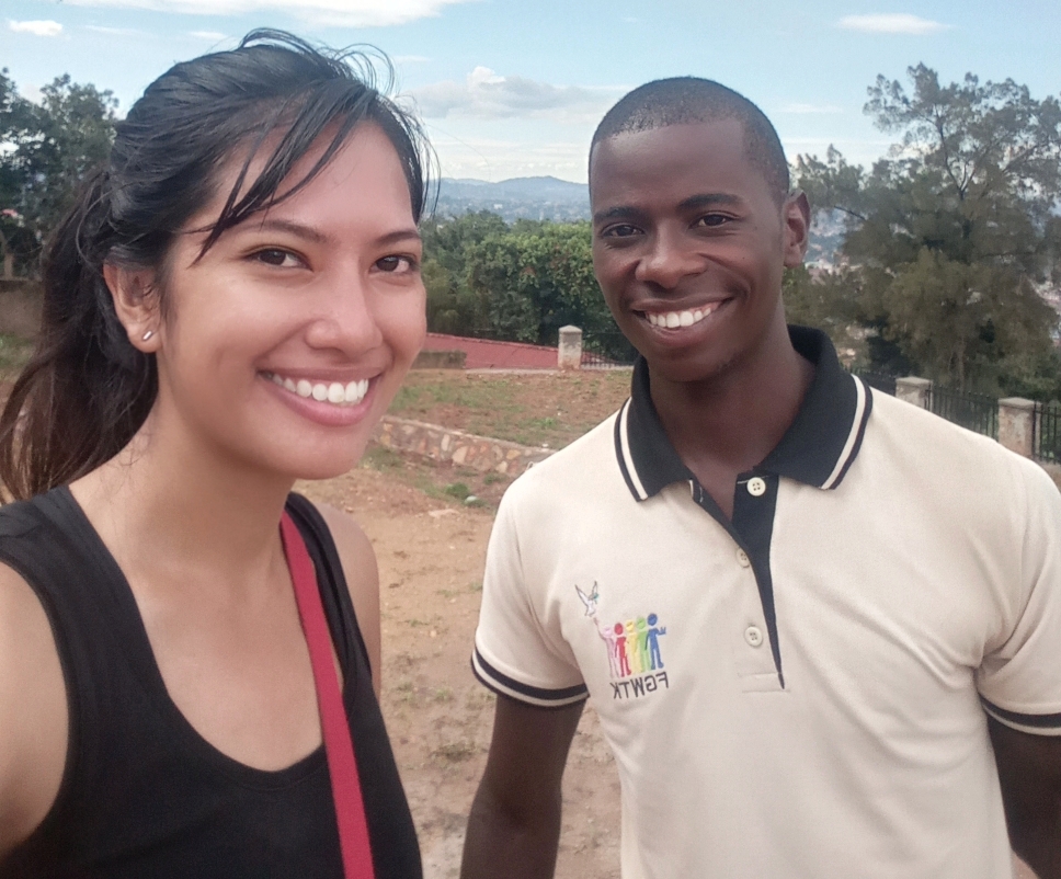 Me and Steven, the free walking tour guide in Kampala