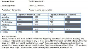 Maafushi Male Ferry Schedule