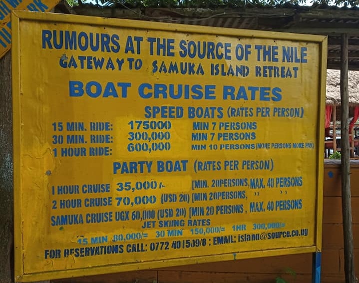 Source of the Nile Jinja boat fees