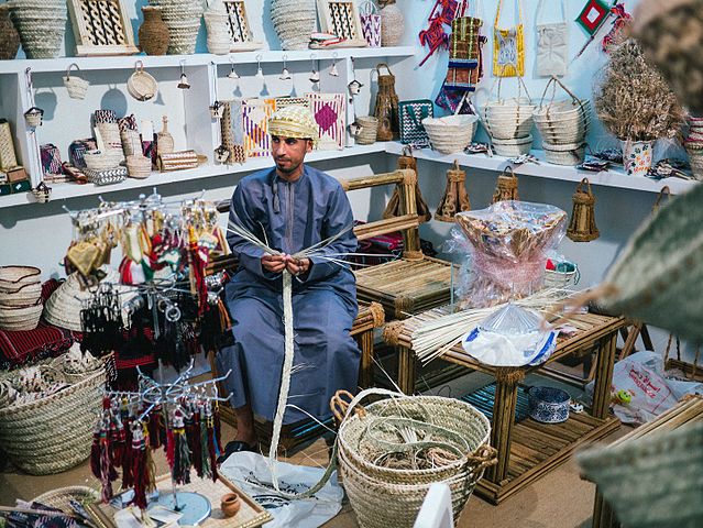 woven palm baskets and handicrafts in Oman